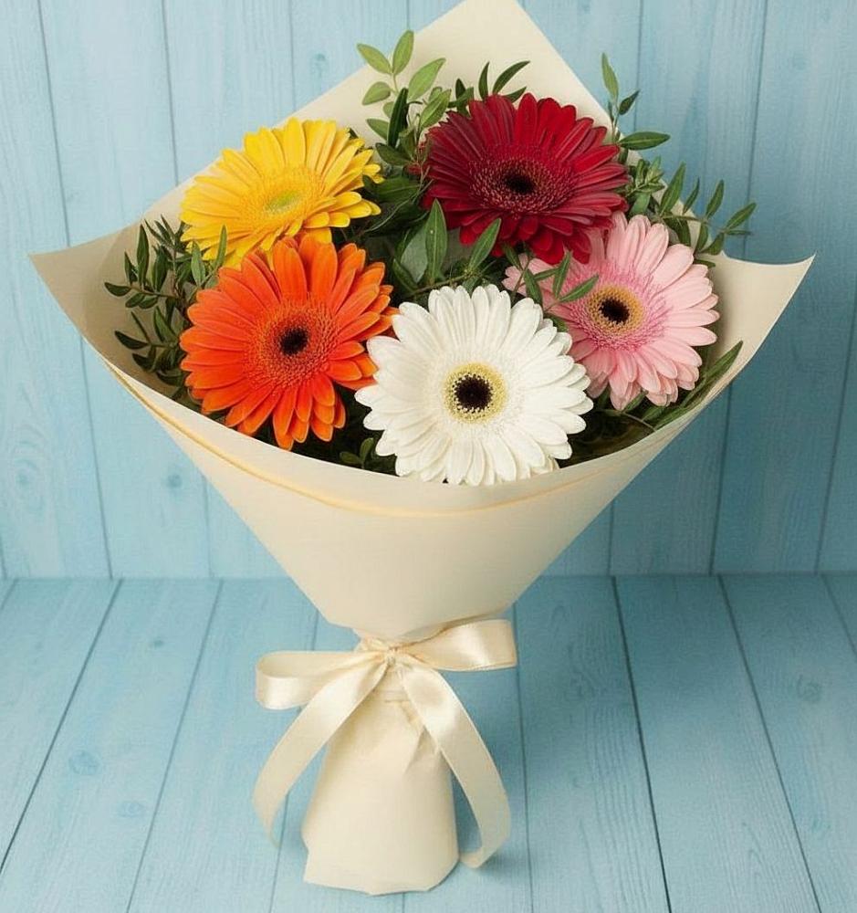 Букет цветов из: Герберы в Цементном