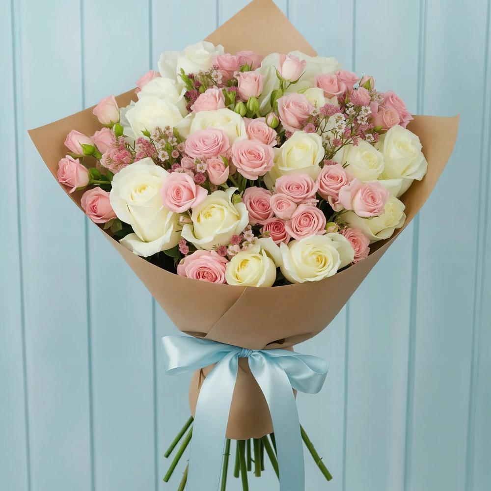 Букет цветов из: Розы в Цементном