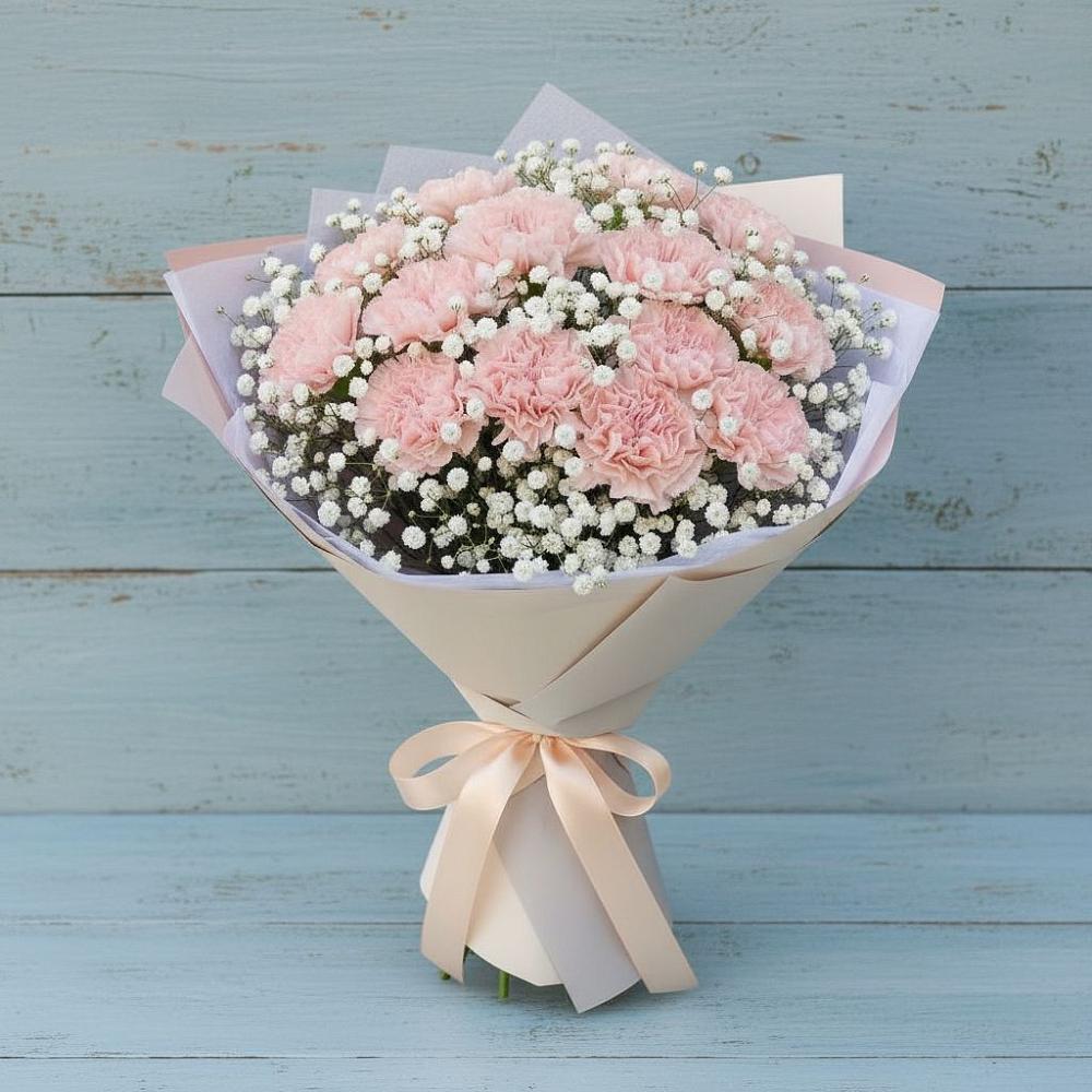 Букет цветов из: Гвоздики в Цементном