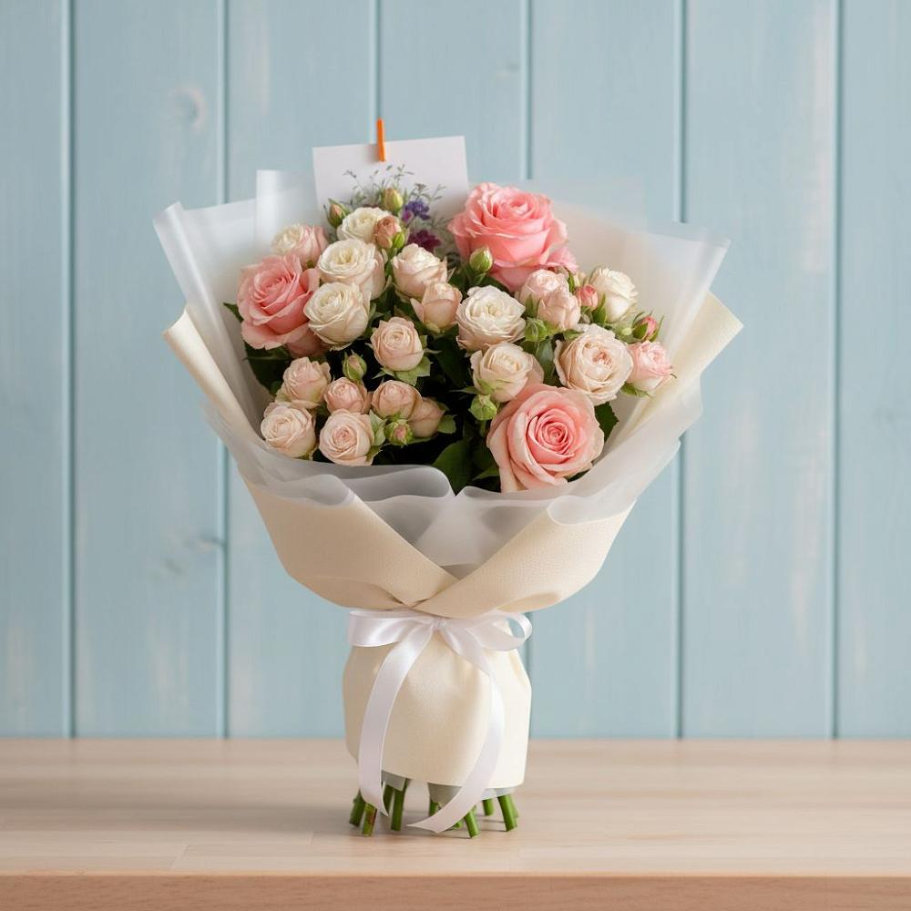 Букет цветов из: Розы в Цементном