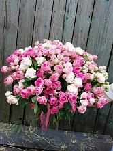 Букет Розовые кустовые розы Натали и Лав Лидия #REPLACE_PRED# Цементном