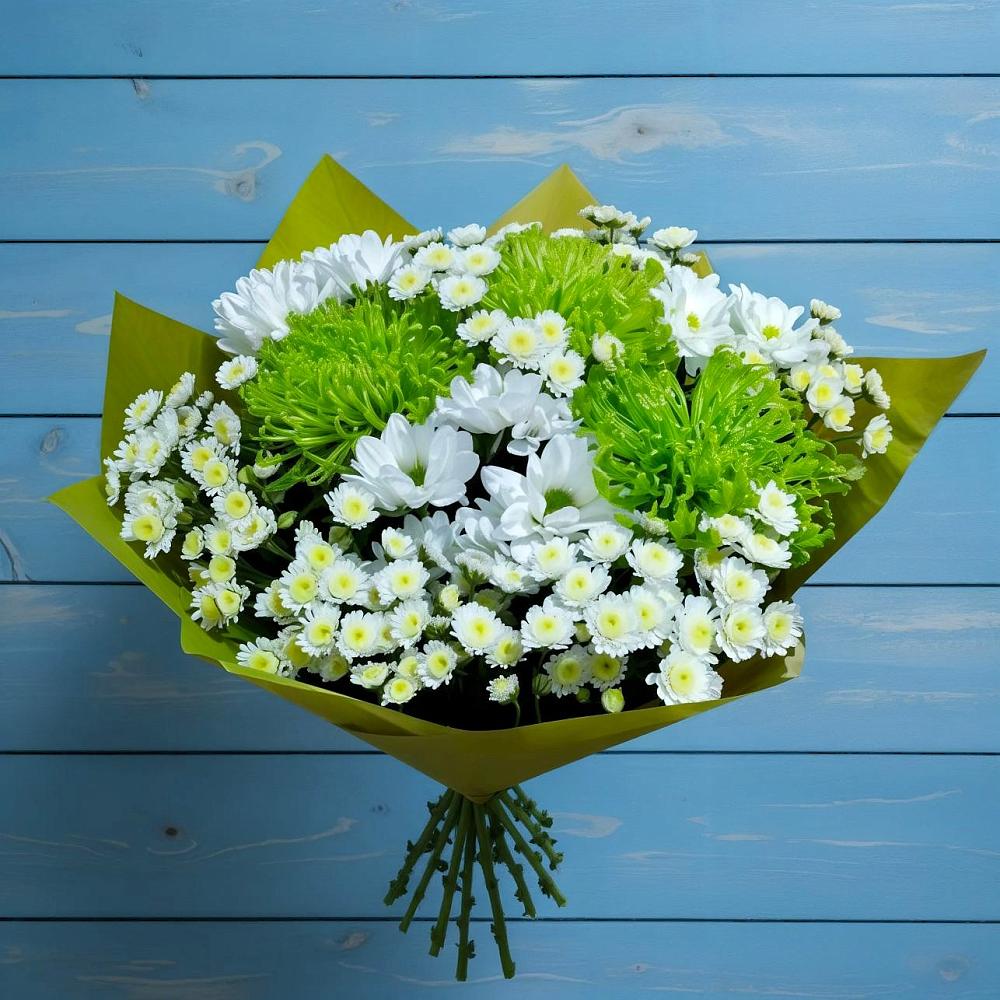 Букет цветов из: Хризантемы в Цементном