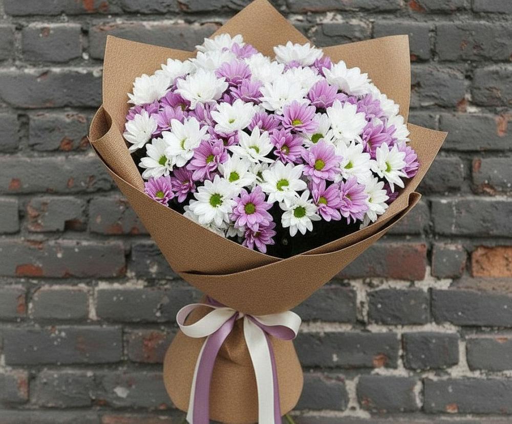 Букет цветов из: Хризантемы в Цементном
