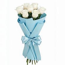 Букет 7 белых роз Проуд в Цементном