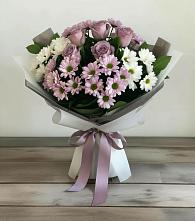 Букет цветов из:  Хризантемы и Розы в Цементном