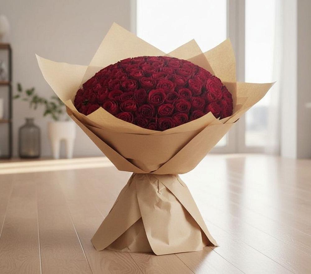 Букет 101 Красная роза в Цементном