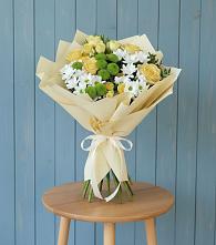 Букет цветов из:  Хризантемы и Розы в Цементном