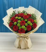 Букет цветов из:  Розы и Хризантемы в Цементном