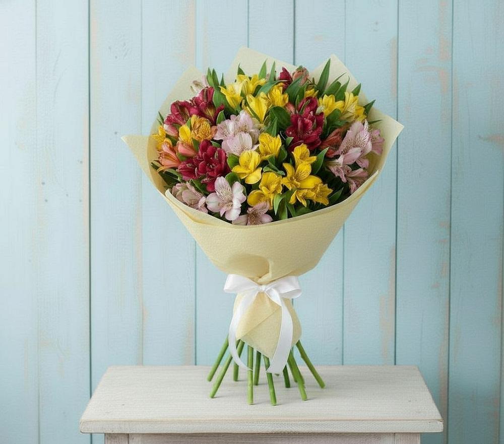 Букет цветов из: Альстромерии в Цементном