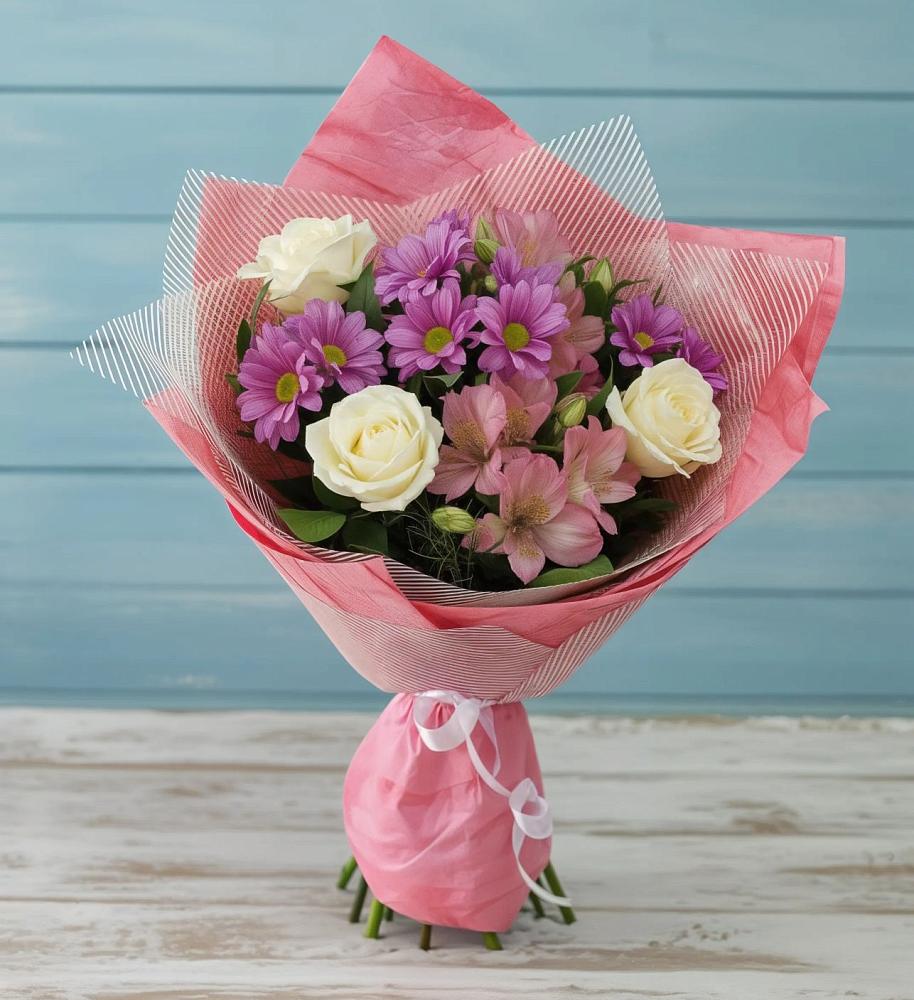 Букет цветов из: Герберы в Цементном