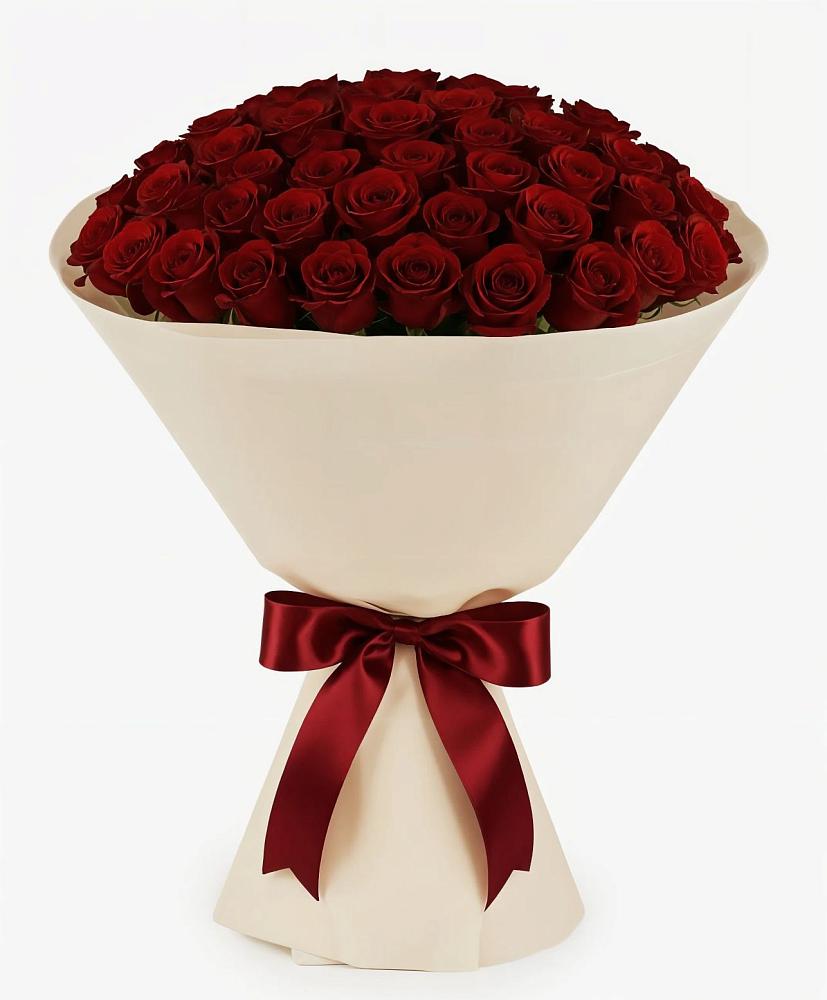 Букет 101 Бордовая роза Блэк Бакарра в Цементном