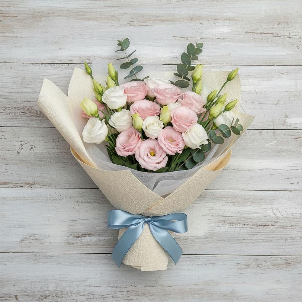 Букет цветов из: Лизиантусы в Цементном